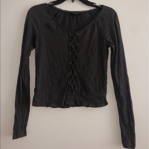 American Eagle Long Sleeve Grey Top